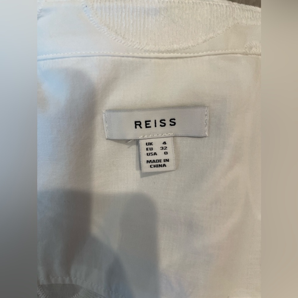 NWOT REISS White COTTON EMBROIDERED SHIRT - Picture 8 of 8